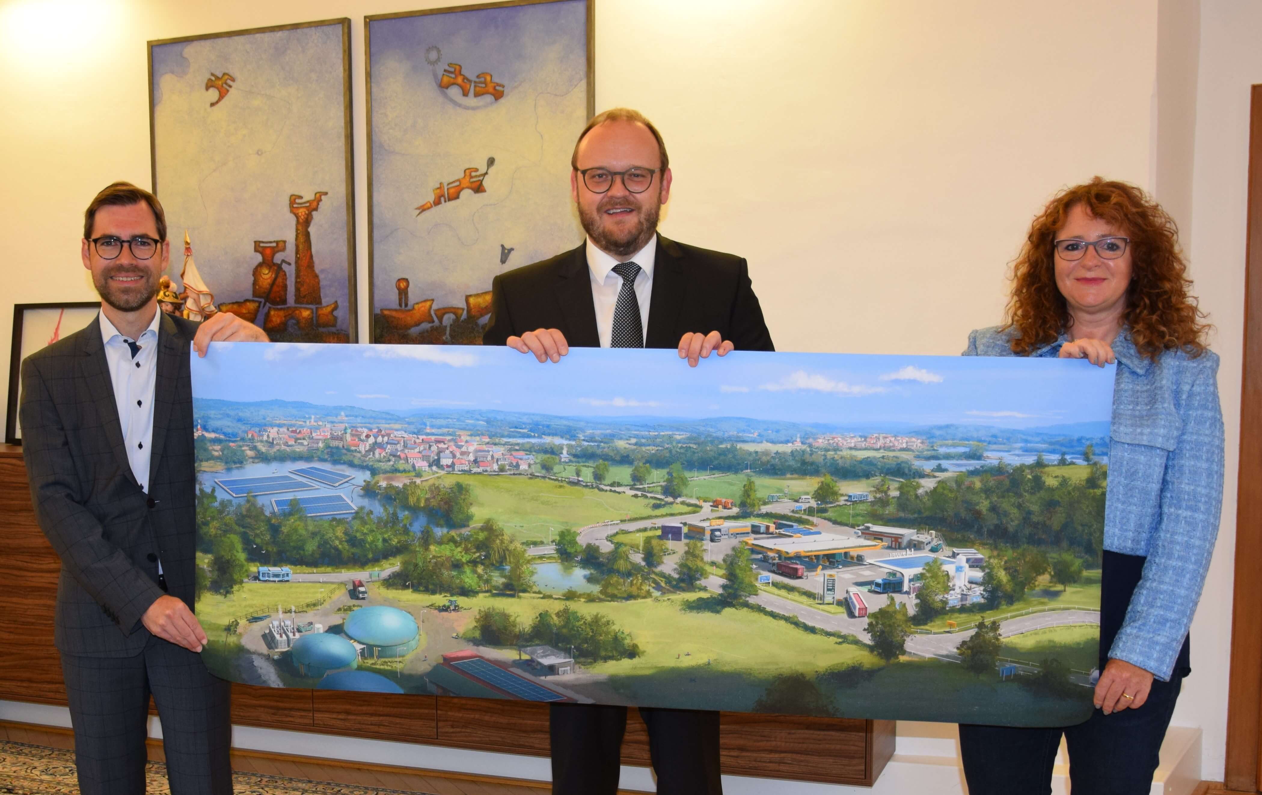 Die Vertreter*innen des Landkreises Neustadt a. d. Waldnaab freuen sich über die weitere Förderung der Wasserstoff-Aktivitäten im Programm HyExpert